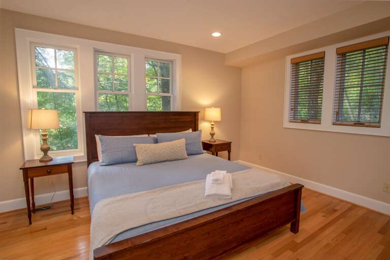 King Bedroom on Lower Level with Smart TV and nearby Full Bathroom