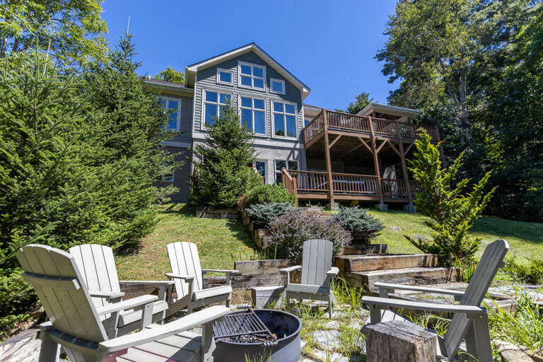 Fire Pit with Adirondack Chairs