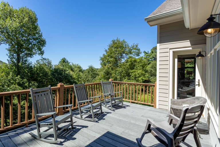 Main Floor Deck Has Rocking Chairs