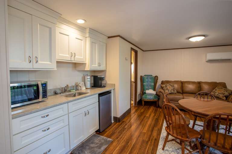 Bar and Kitchenette in Lower Level Family Room with Sink, Coffee Maker, Mini-Fridge, and Microwave!
