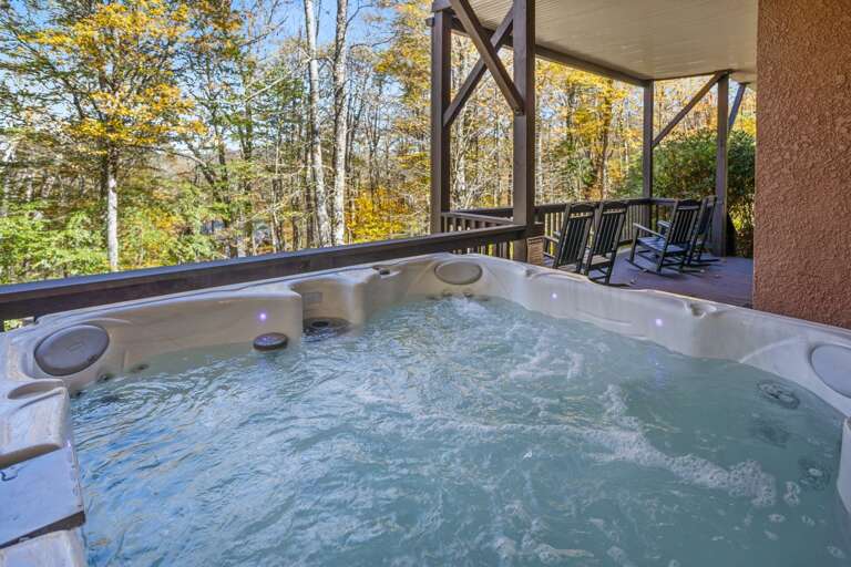Enjoy the hot tub on the lower level deck Enjoy the hot tub on the lower level deck