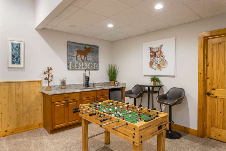 Foosball table and wet bar Foosball table and wet bar