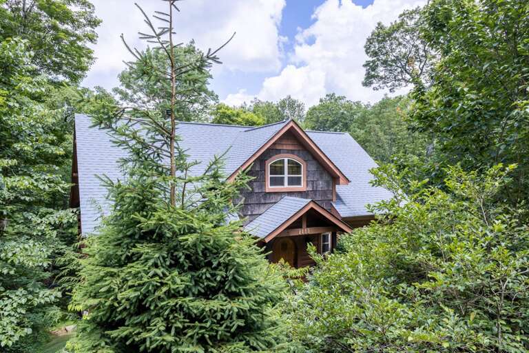 Large front entry with arched solid wood door Large front entry with arched solid wood door