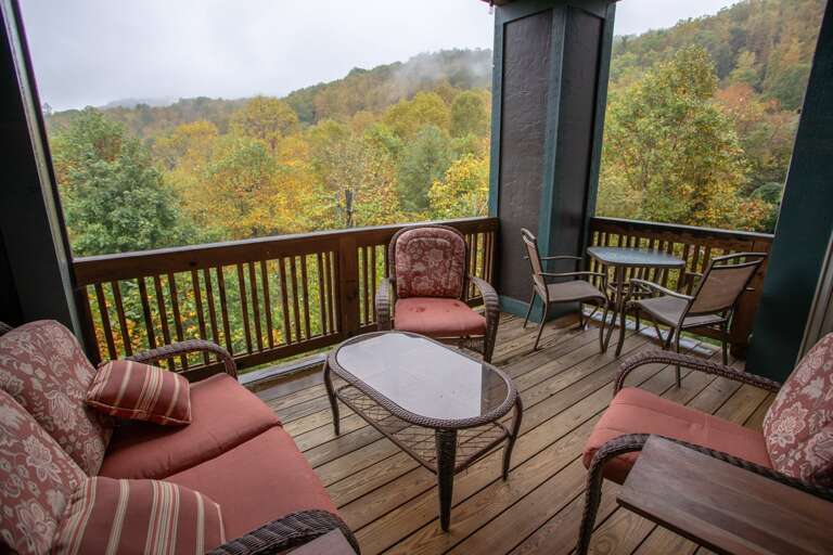 Covered Porch Looking Over the Mountains