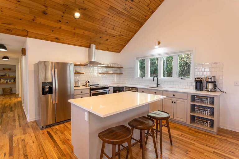 Kitchen with Bar Top Seating for Three