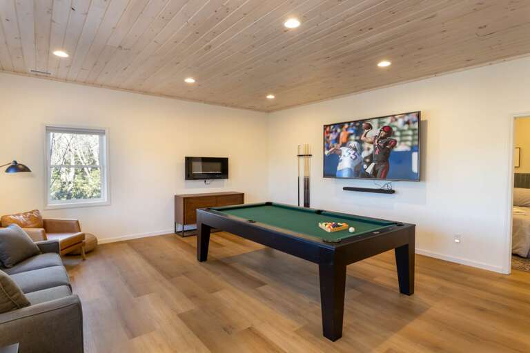 Pool Table in Lower Level Den