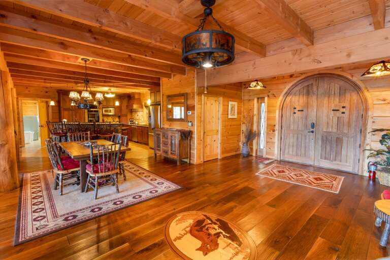 Large Entry Way with Custom Hand Scraped Walnut Flooring