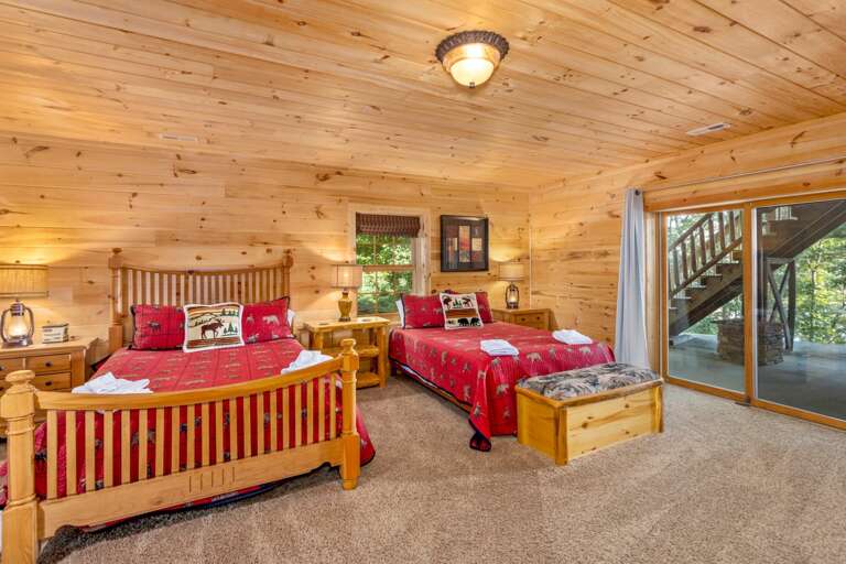 Lower Level Queen and Bunk Bedroom with Shared Full Bath Sleeps 6