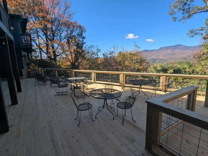 Back deck dining area. Back deck dining area.