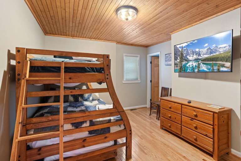 Lower Level Bunk Suite with Twin over Full Bunk Bed and trundle bed, HD Smart TV, and EnSuite Full Bathroom Lower Level Bunk Suite with Twin over Full Bunk Bed and trundle bed, HD Smart TV, and EnSuite Full Bathroom