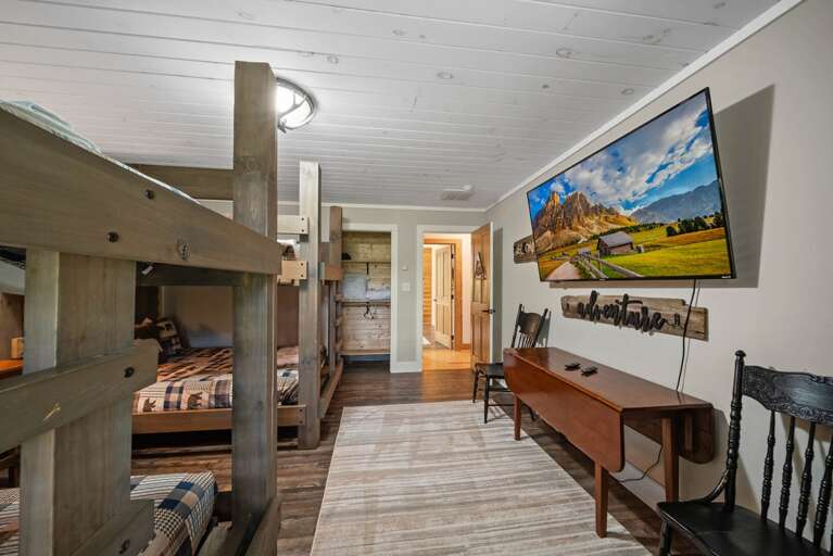 Big Screen TV in the Bunk Room