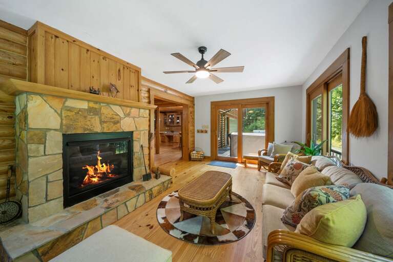 Sunroom with Gas Fireplace