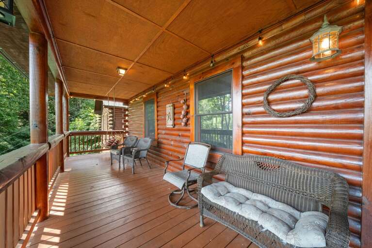 Wrap Around Porch with Additional Swings and Seating