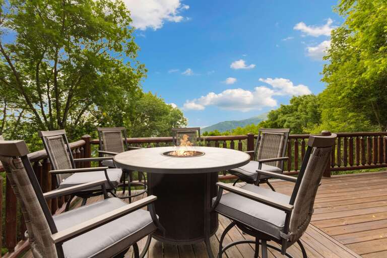Gas Fire Table on the Spacious Deck