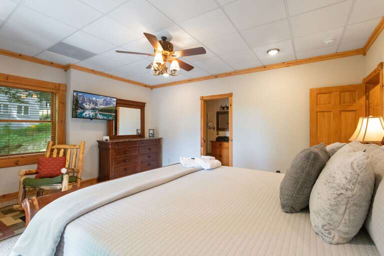 King Bedroom with Deck Access and TV