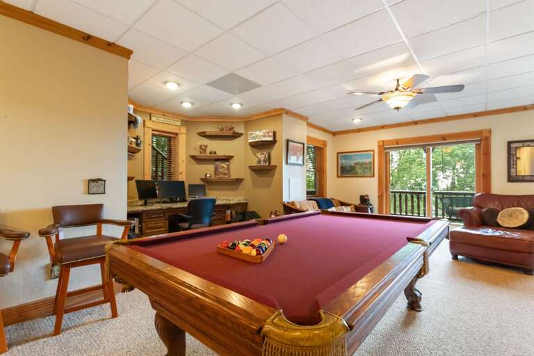 Pool Table, Office Space, and Lower Deck