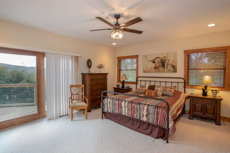 King Master Bedroom on Main Floor with Deck Access and Smart TV