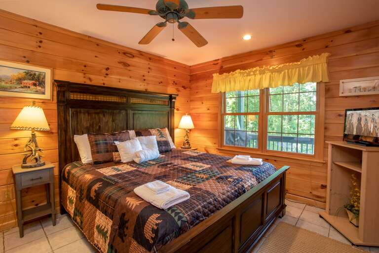 Main Level King Bedroom with HD Smart TV