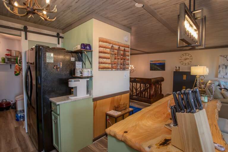 Kitchen is open to Living and Dining Rooms