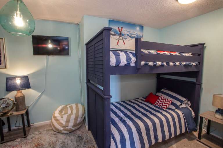 Second of two Twin over Twin Bunk Beds in Bunk Bedroom