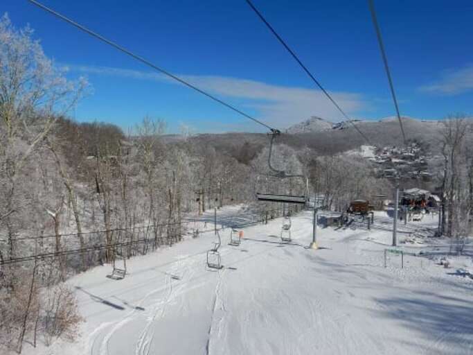 View of the Slopes of Sugar Mountain from one of the numerous Chair Lifts