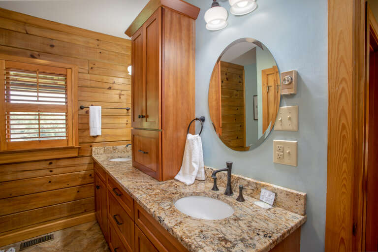 Private Ensuite Master Bathroom with His & Hers Sinks and Granite Vanity Countertop!