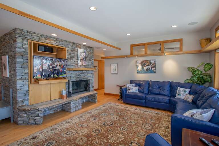 Wood Burning Fireplace and Large TV Wood Burning Fireplace and Large TV