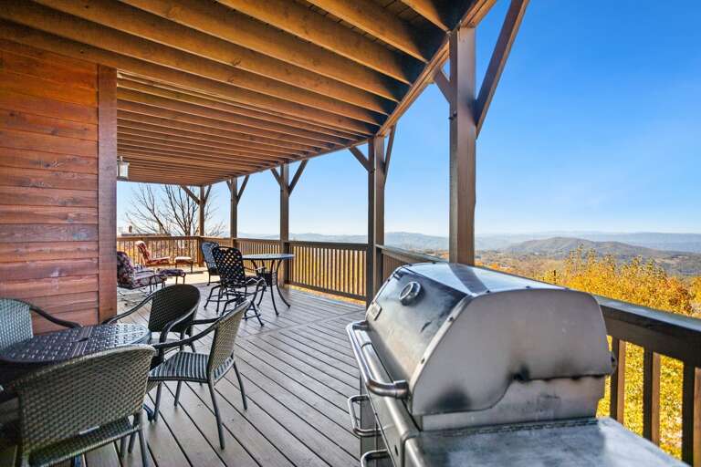 Grill and Outdoor Seating on the Second Level Deck