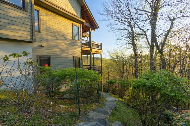 Side Path Leads Around the House to the Fire Pit