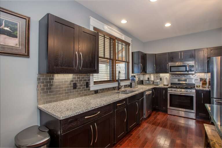 Open kitchen with stainless steel appliances Open kitchen with stainless steel appliances