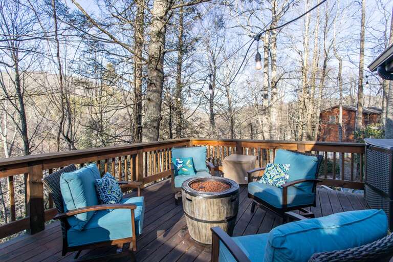 Mountain Views seen through the trees at Stoney Brook Cabin
