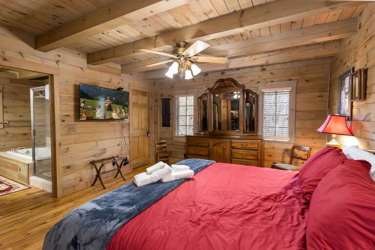 Master Suite Has a TV and Private Ensuite Bath