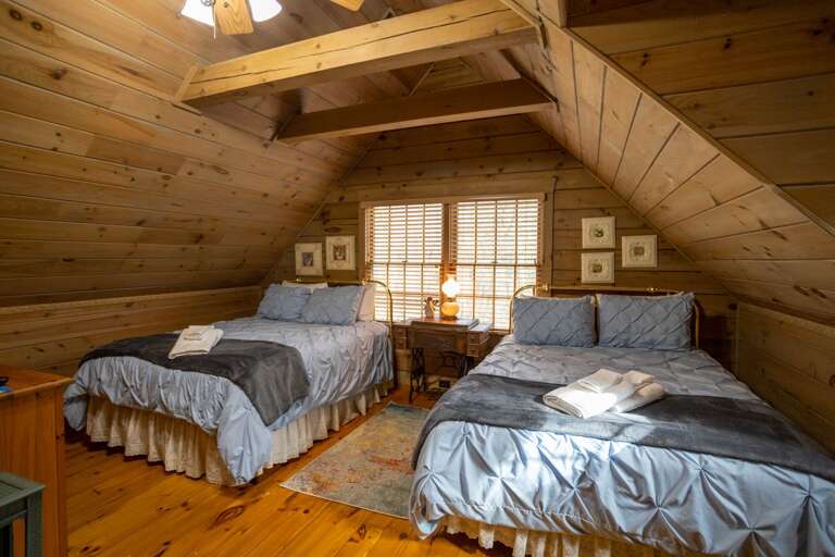 Upper Level Queen Bedroom with Two Queen Beds