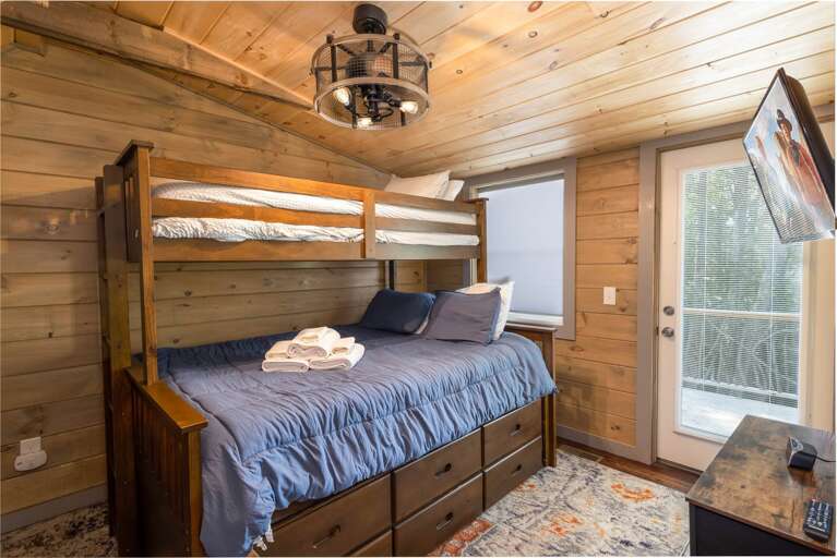 Bedroom with a Twin over Queen and a Twin Trundle