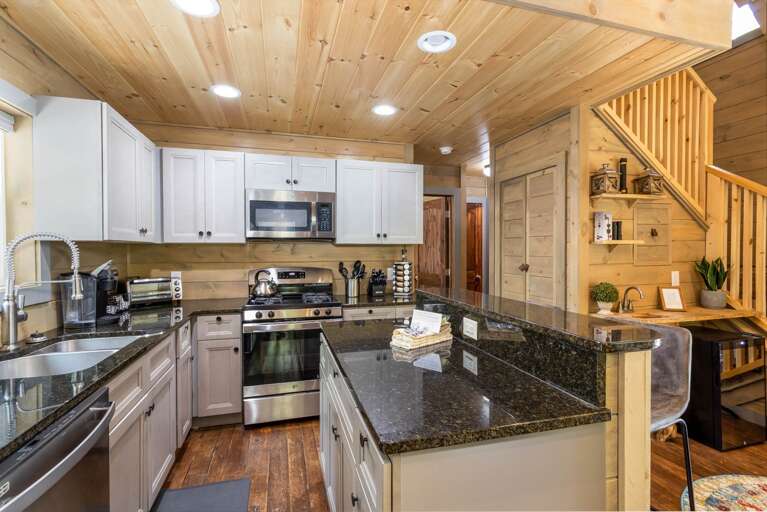 Gas Range, Big Basin Sink and Fully Equipped Kitchen