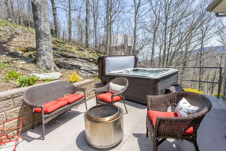 Hot Tub, Fire Pit and Even More Porch Seating