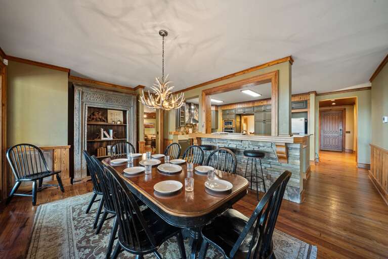 Main Floor Dining Table (seats 8) and 3 Bar Stools