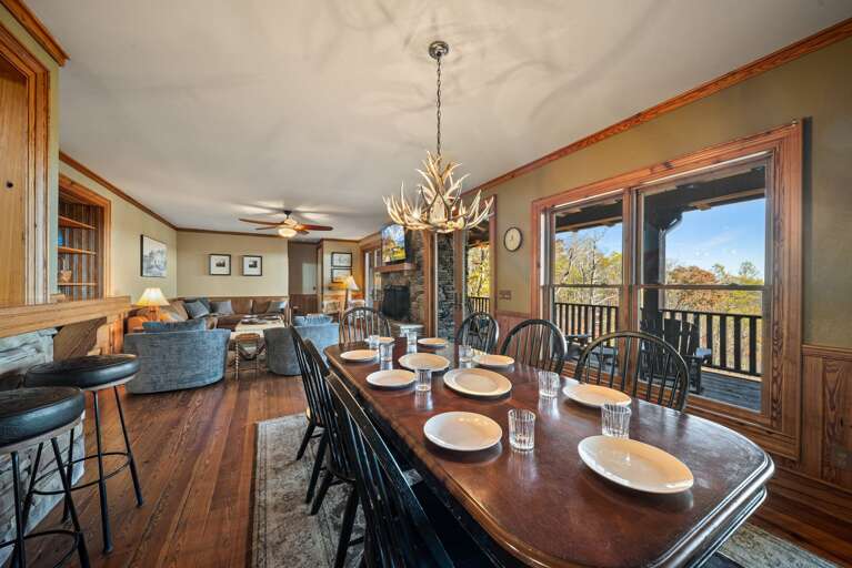 Main Level Open Dining and Living Room