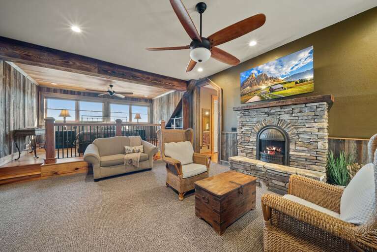 Master Suite with Electric Fireplace and Kitchenette