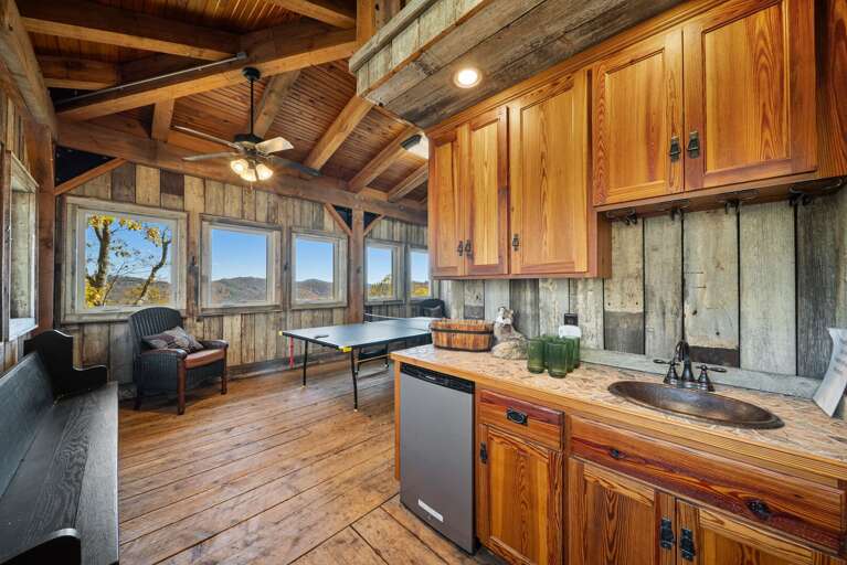 Small Kitchenette in Room with Ping Pong Table