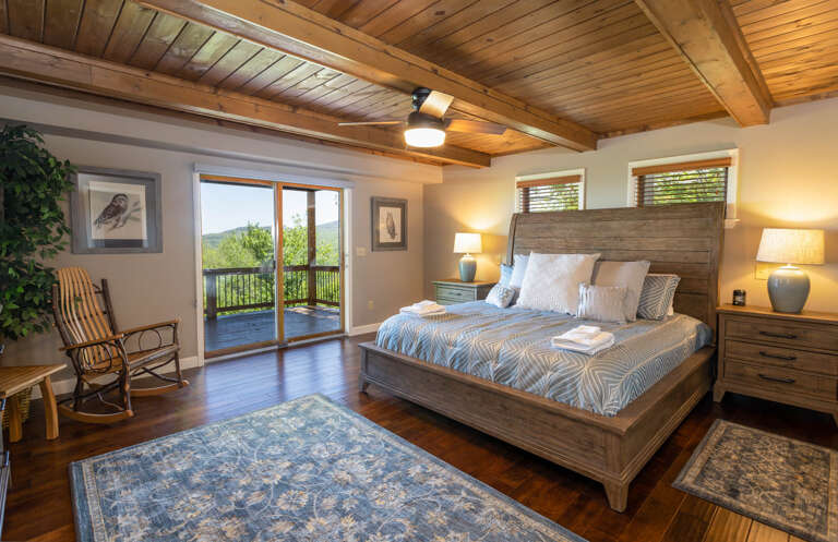 Elegant Decor and Deck Access in the King Suite Elegant Decor and Deck Access in the King Suite