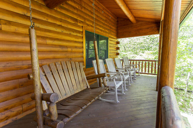 Enjoy the Mountains from the Covered Deck