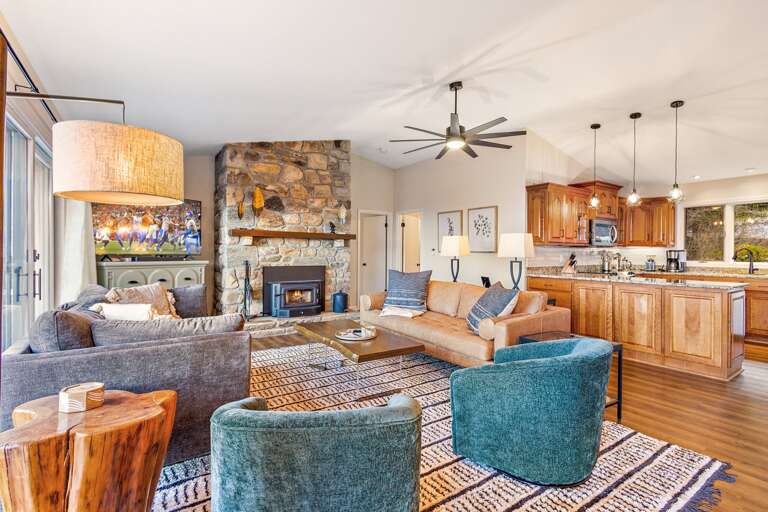 Charming Upscale Living with a Wood Burning Fireplace in the Living Room Charming Upscale Living with a Wood Burning Fireplace in the Living Room