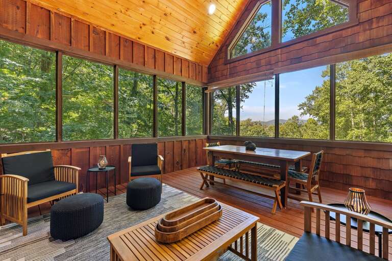 Comfy Seating and Views from the Sunroom