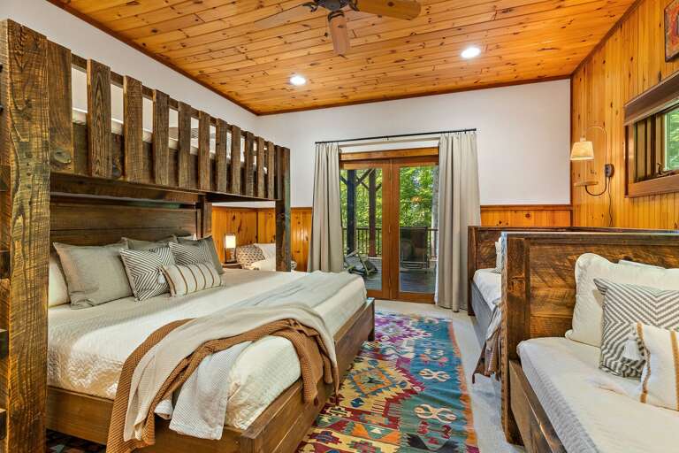 King Bed and Three XL Twins in the Lower Level Suite