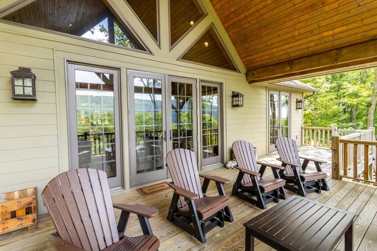 Covered Porch with Adirondack Chairs