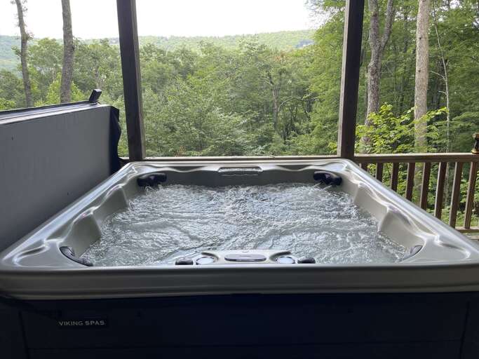 New Hot Tub Added to the Lower Level Deck Overlooking Mountain Views