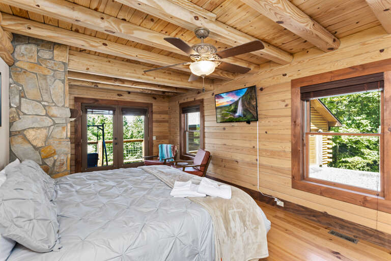 Deck Access and TV in the Master Suite