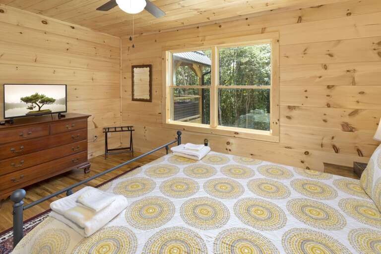 TV and Wooded Views in the Queen Suite