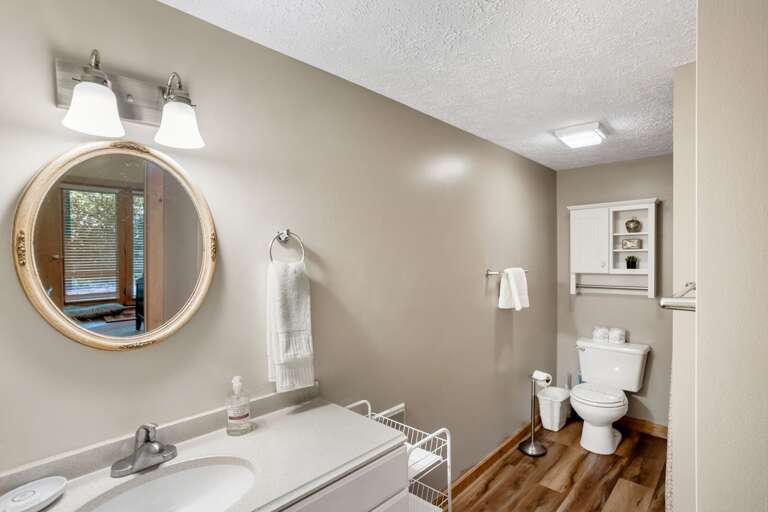 Jack-and-Jill Bathroom for Lower Level King Bedroom and Bunk Room